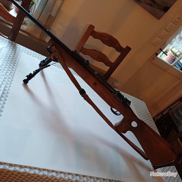 Carabine MAUSER Kar K98, crosse ergonomique, calibre 243W.