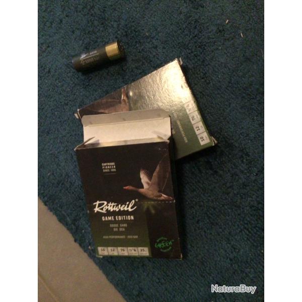 2 boitesMunitions Rottweil Cal.12/76 Game Edition Steel Oie 35gr par 10