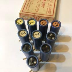 10 cartouches calibre 16 à Broche Plomb 2-6-7 et Chevrotines - Poudre Noire