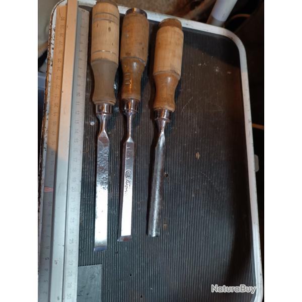 Lot ciseaux a bois et gouge professionnel ancien 2