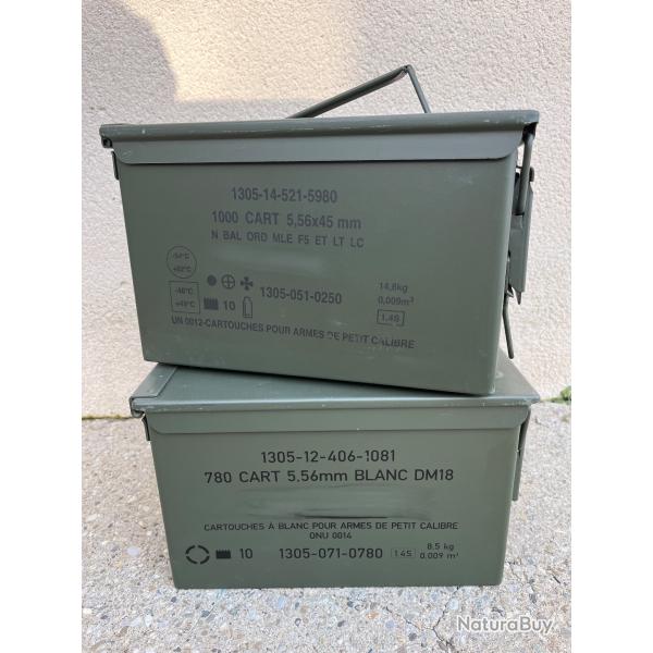 Lot de 2 caisses  munitions vides