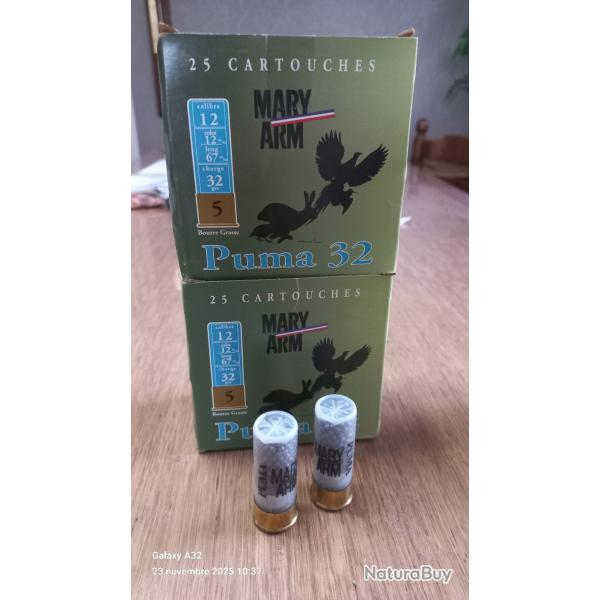 Boite 25 cartouches MARY ARM Puma calibre 12