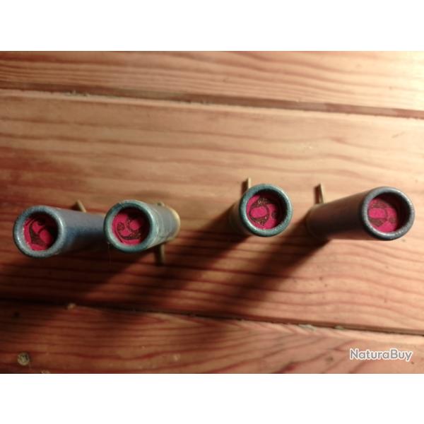 4 cartouches a broche en calibre 24 plombs n6.