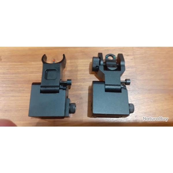 Organes de vise Flip up (hausse et gidon), front sight et back sight. (3)