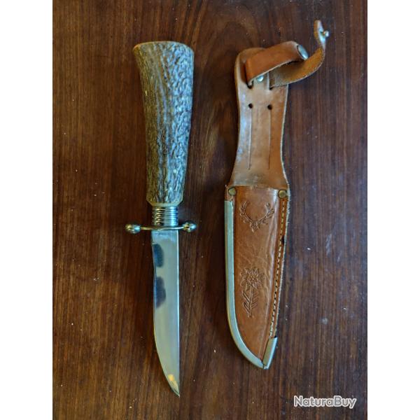 Couteau dague  de chasse allemand bois de cerf