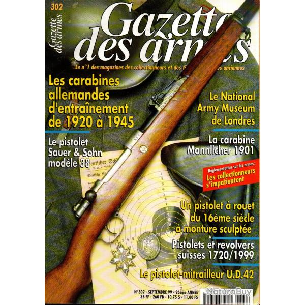 gazette des armes 302, mannlicher 1901, sauer et sohn mod.38, pistolets et r�volver suisses 1720-199