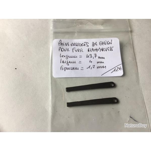 VENDU PAR LE-CUIRASSIER PAIRE DE RESSORTS DE CHIEN FUSIL HAMMERLESS CAL 12/16