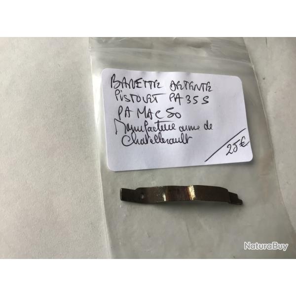 VENDU PAR LE-CUIRASSIER BARETTE DE DETENTE PISTOLET PA 35S PA MAC 50 MANUFACTURE CHATELLERAULT