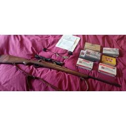 Carbine Mauser k98  270w Canon Delourt optique weawer k4-1 montage Eaw +100 balles.