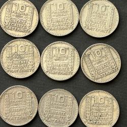 pi&egrave;ce 10 Francs TURIN  en argent 680 &deg;/&deg;&deg; de 1929 &agrave; 1939 poids 10 grammes TBE