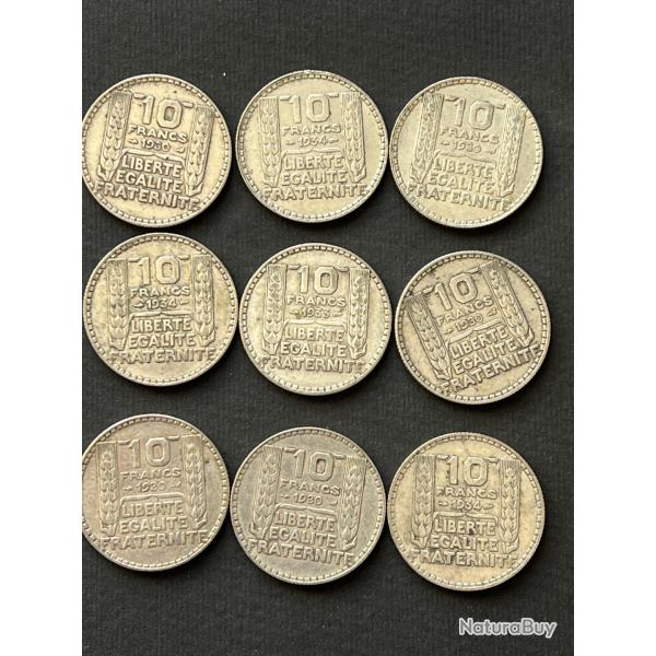 pi�ce 10 Francs TURIN  en argent 680 �/�� de 1929 � 1939 poids 10 grammes TBE