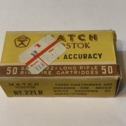 Ancienne Boite de 50 cartouches calibre 22 Lr Match VOSTOK