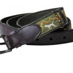 Belle ceinture motif Chasse. 95 &agrave; 118 cm.