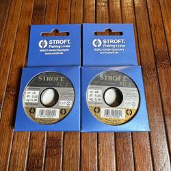 DESTOCKAGE PÊCHE STROFT 2 BOBINES Nylon pour bas de ligne stroft FC 2 - 25 m 0,25mm 5,30 kg