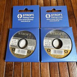 DESTOCKAGE PÊCHE STROFT 2 BOBINES Nylon pour bas de ligne stroft FC 2 - 25 m 0,20mm 3,40 kg