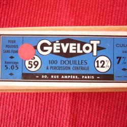 Boîte de 100 douilles carton neuves GEVELOT calibre 12 mm.