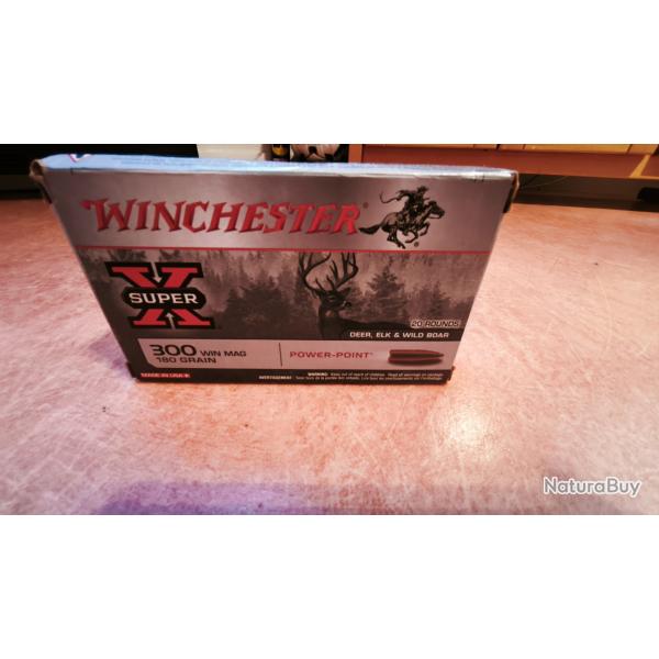 Cartouches winchester 300 WIN 180 grains power Point