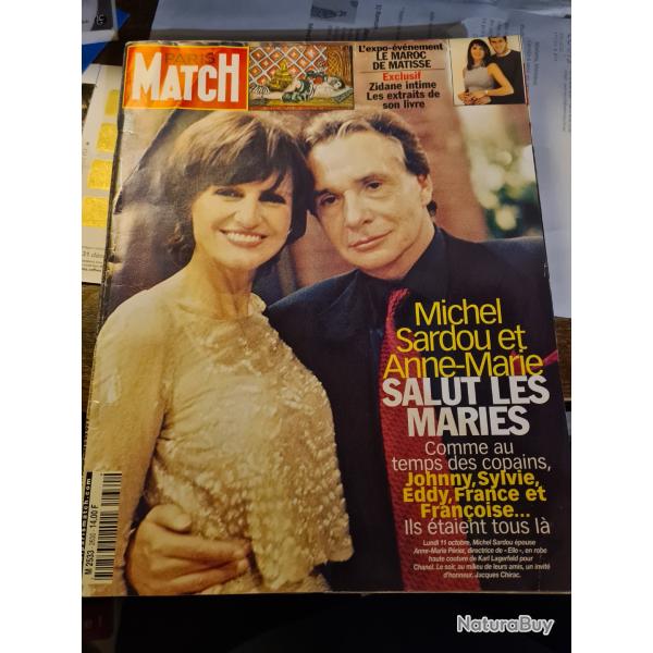 Revue paris match 2630 Michel Sardou Johnny Sylvie eddy Zidane