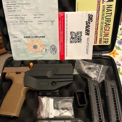 Pistolet &eacute;tat magnifique 22lr sig sauer p 322 coyote or+filete optic ready point rouge romeo z&eacute;ro