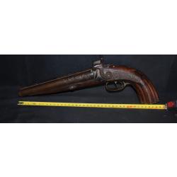 grand pistolet de chasse a double canons justapos&eacute;