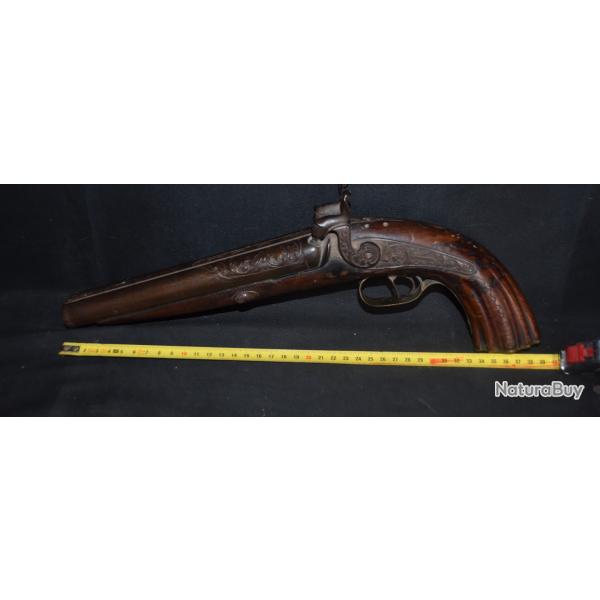 grand pistolet de chasse a double canons justapos�