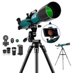 T&eacute;lescope Astronomique 80 mm HD 700 mm avec Tr&eacute;pied R&eacute;glable Barlow 3x Adaptateur Smartphone