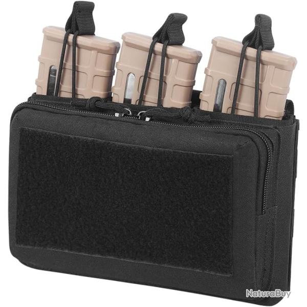 Pochette tactique MOLLE multifonction pour chargeurs 3 emplacements, fermeture  glissire