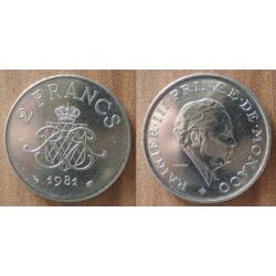 Monaco 2 Francs 1981 Piece Prince Rainier Franc