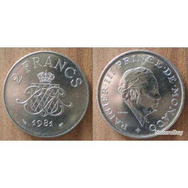 Monaco 2 Francs 1981 Piece Prince Rainier Franc