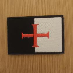 patch écusson brodé velcro scratch templier diamètre 8/5cm templier moyen âge TEMPLAR