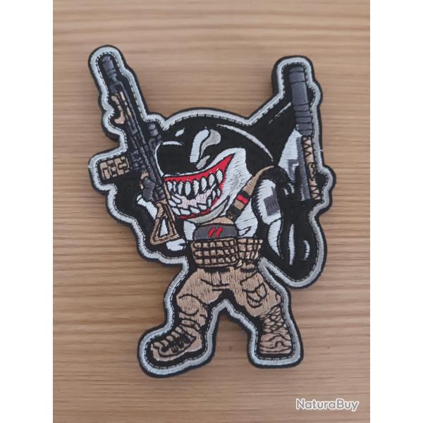 cusson shark commando humour 10/7cm scratch velcro Patch