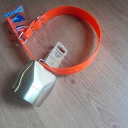 Lot cloche 75 mm et collier fluo 50 cm  .