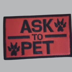 écusson dog "ask to pet" 8/5cm scratch Patch Canin
