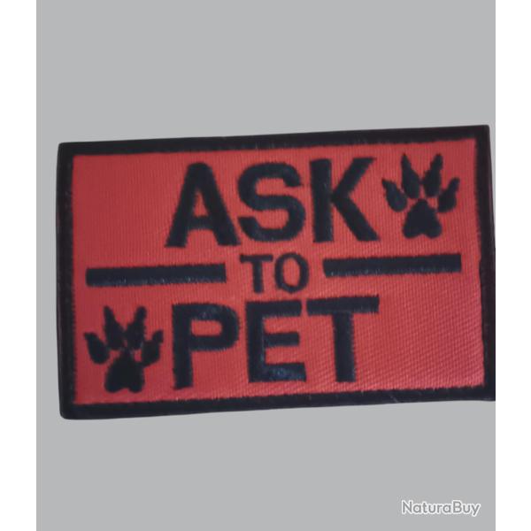 cusson dog "ask to pet" 8/5cm scratch Patch Canin