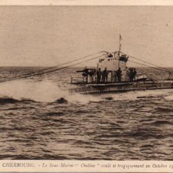 CPA - Marine de Guerre -CHERBOURG. SOUS-MARIN " Ondine"' coule si tragiquement en Octobre  - N&deg;4356