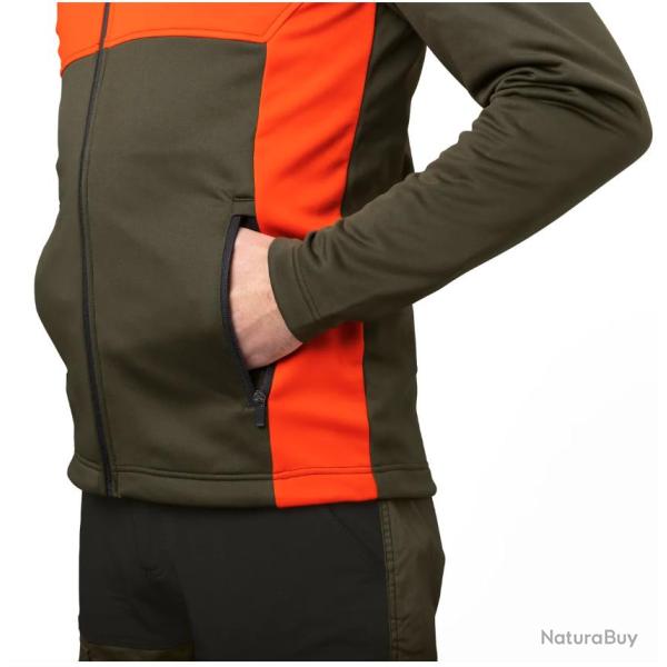 Polaire SEELAND Elliot Pine green Hi Vis orange