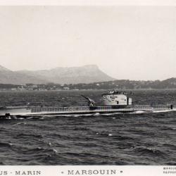 CPA - Marine de Guerre -. SOUS-MARIN " MARSOUIN "' - N&deg;4358
