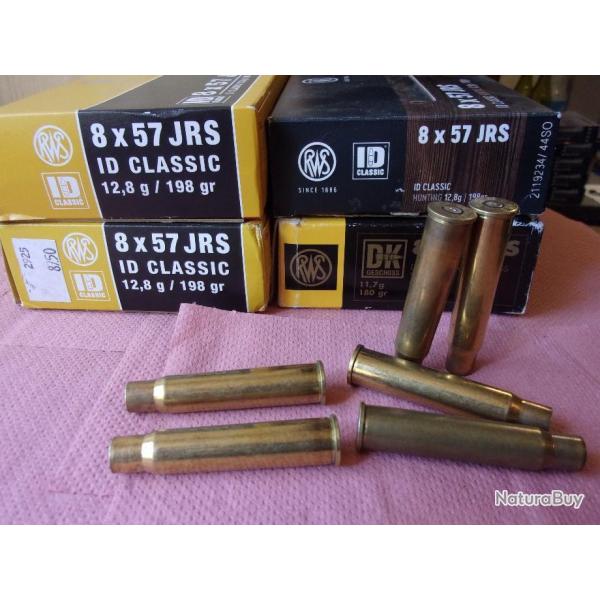 110 douilles vides de calibre  8 57  JRS marque   R W S    livrer  SANS BOITE