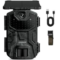 Caméra de Chasse Solaire 4K 48MP 48MP à 30fps Carte 32GB Batterie 2600mAh Étanche Vision Nocturne