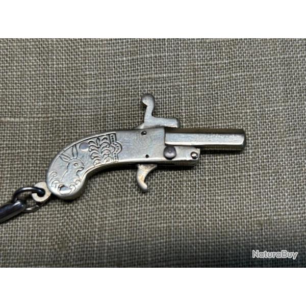 Superbe et rare " mini pistolet "  percussion et  broche - calibres 2 mm