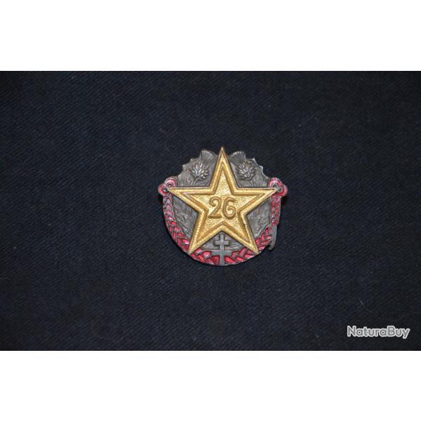 INSIGNE REGIMENTAIRE 26 REGIMENT D'INFANTERIE-MARCHANDOT-NANCY-CAMPAGNE DE FRANCE 1940