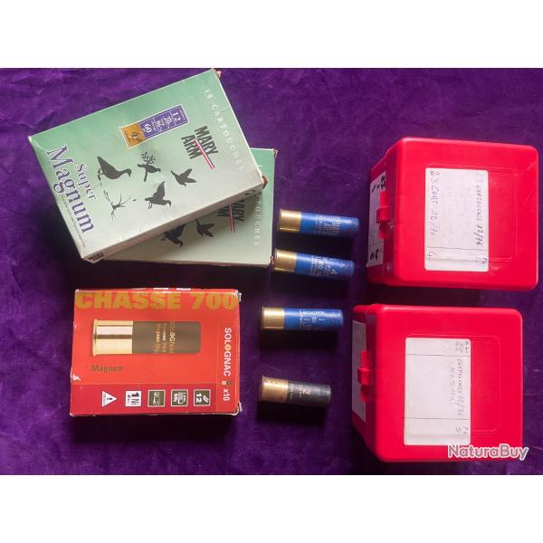 BOITES DE RANGEMENTS ET CARTOUCHE 12 MAGNUM