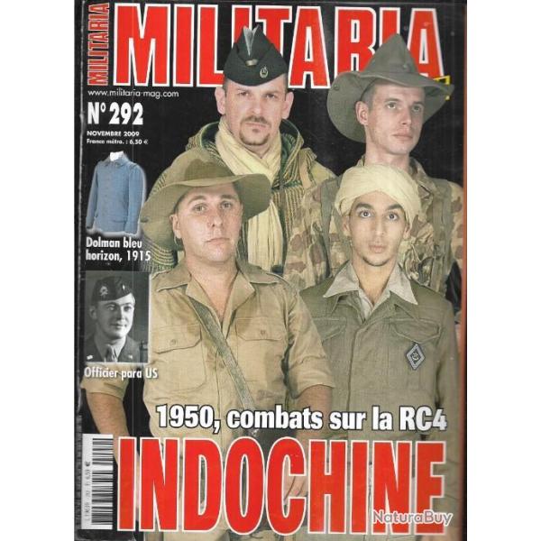 Militaria magazine 292, rc 4 indochine, officier para us, 6e rtm vosges 1944, ligne maginot, musette