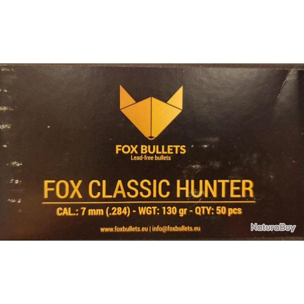 OGIVES SANS PLOMB MONOLITHIQUES FOX CLASSIC HUNTER 6,5 MM (.264) 139 GR - 50 PIECES