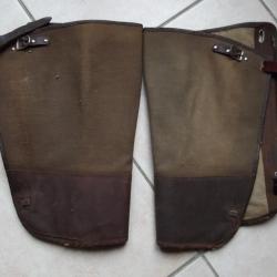 COLLECTION - Anciennes guêtres en toile de 1947 TRES BON ETAT