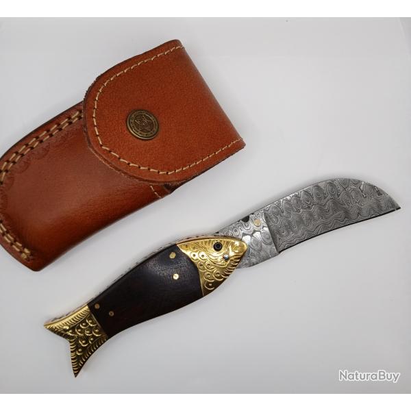 Couteau pliant made in canada fait main style viking