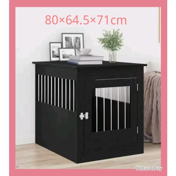 Cage /meuble pour chien 8064.571cm type chne noir ( livraison gratuite)