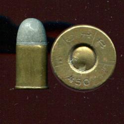 .450 Bull Dog - RARE production cartoucherie Russo-Belge - marquage : CRB 450 - balle plomb arrondie