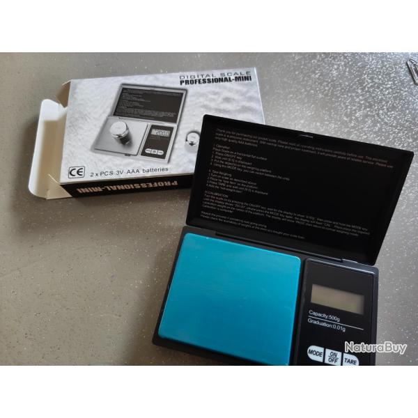 Balance de poche prcision 500g/0.01g BIJOUX OR ARGENT MONNAIE DETECTION DIAMANT POUDRE BALLE OGIVE