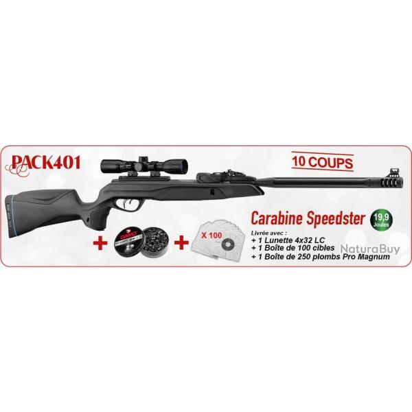 PACK CARABINE GAMO SPEEDSTER IGT 2025 - CAL: 4,5mm - 19.9 Joules